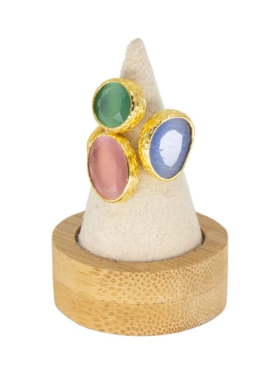 Ring Tripple Omikron Gold Blue