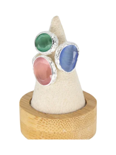 Ring Tripple Omikron Silver Blue